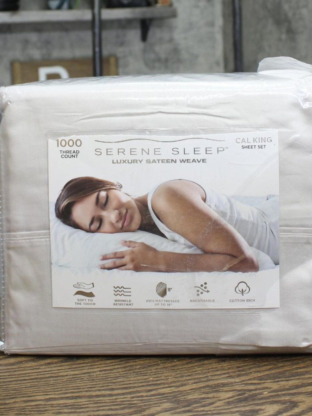 NEW Serene Sleep Sateen 1000-Thread Count 4-Pc. Sheet Set Lilac Gray Cal King